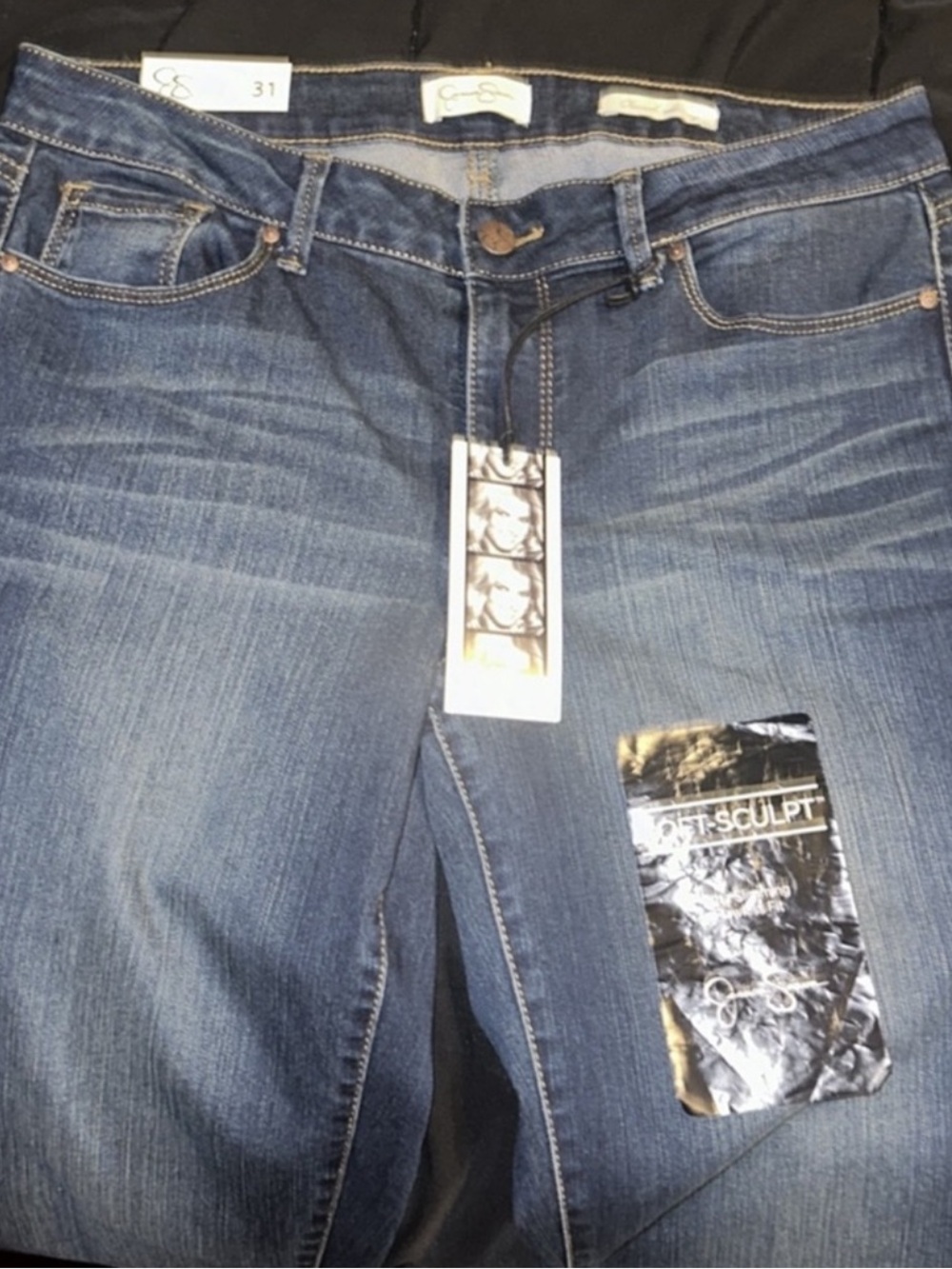 NWT! Jessica Simpson Dark Wash Skinny Denim Blue Jeans Women’s Size 31 - Picture 3 of 5